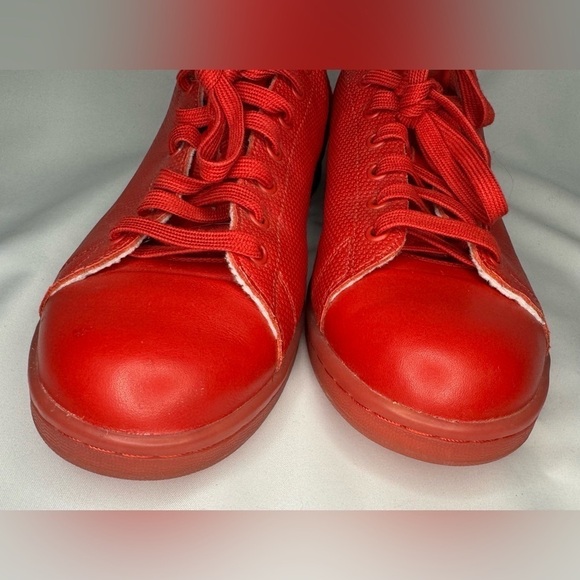 Adidas Men’s Stan Smith’s Adicolor Scarlet Red Leather Sneakers Size 13 - Picture 7 of 11